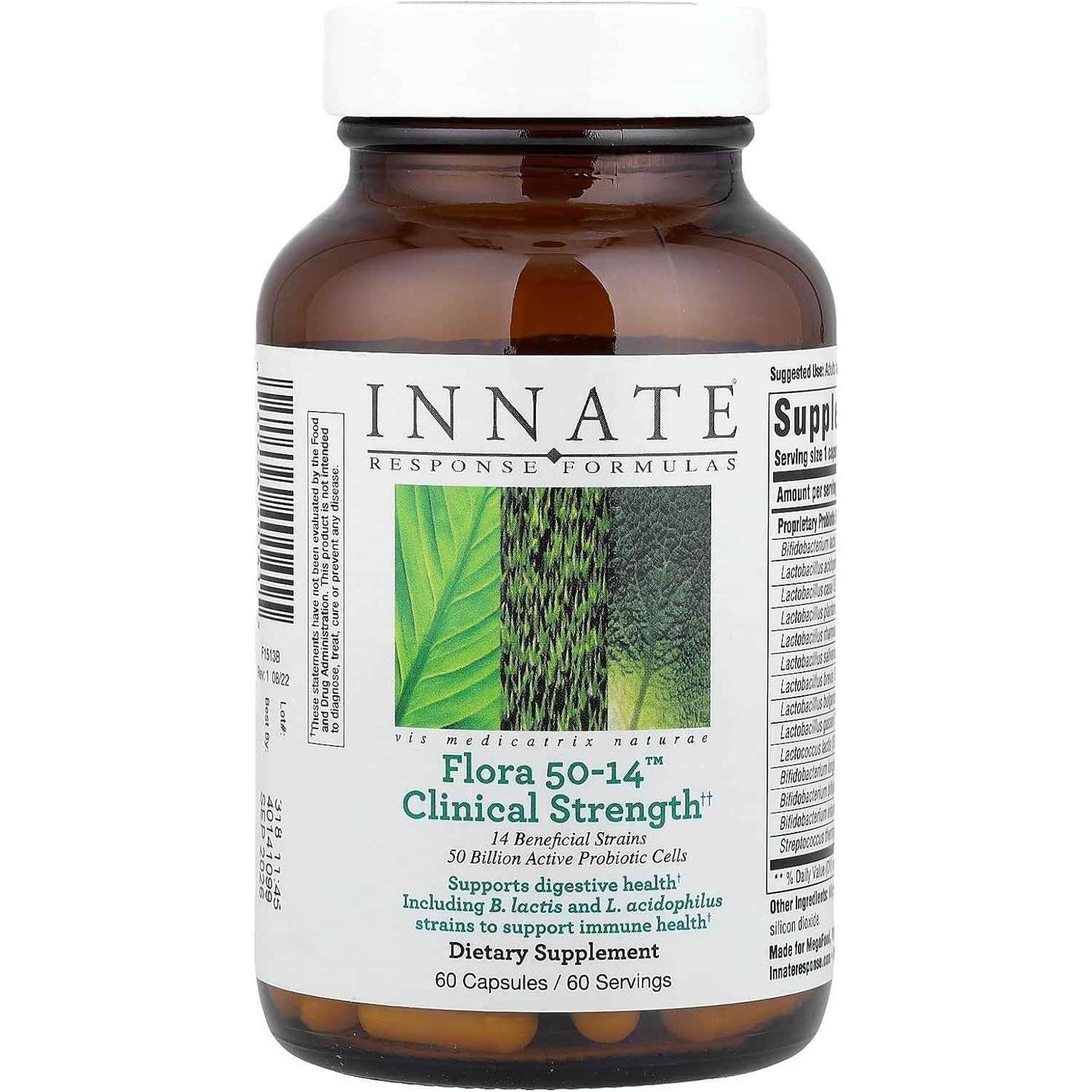 INNATE Response Formulas Flora 50-14 Clinical Strength Probiotic Supplement 60 Capsules
