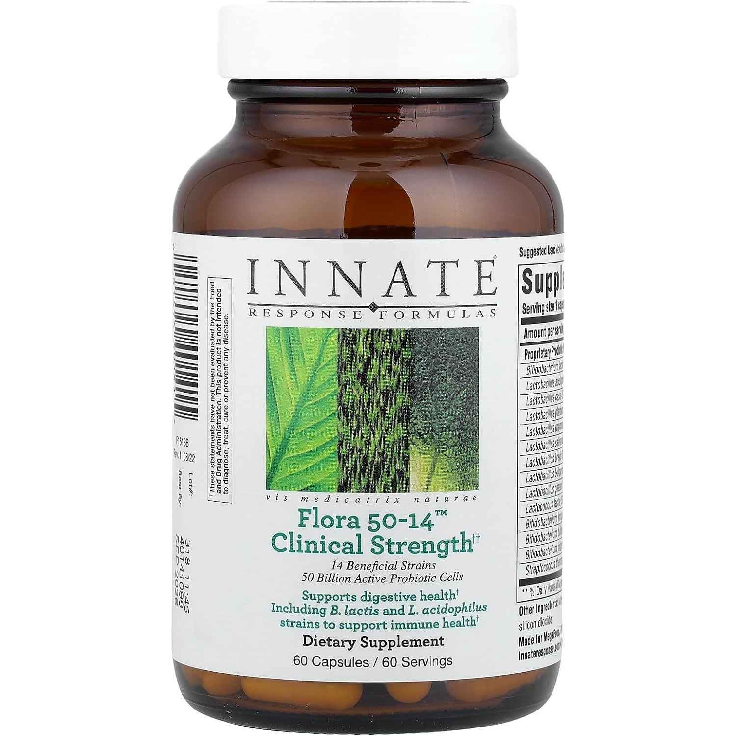 INNATE Response Formulas Flora 50-14 Clinical Strength Probiotic Supplement 60 Capsules