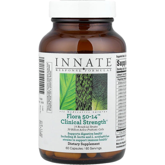INNATE Response Formulas Flora 50-14 Clinical Strength Probiotic Supplement 60 Capsules