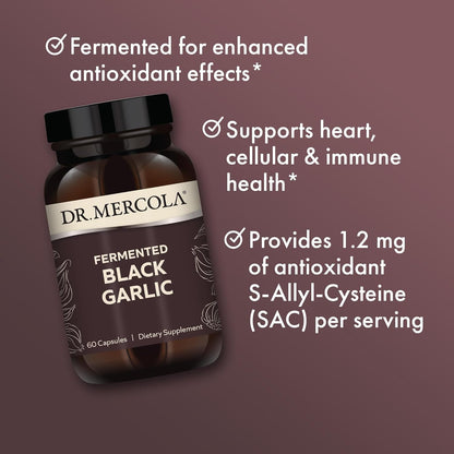 Dr. Mercola Fermented Black Garlic Antioxidant Supplement 60 Capsules