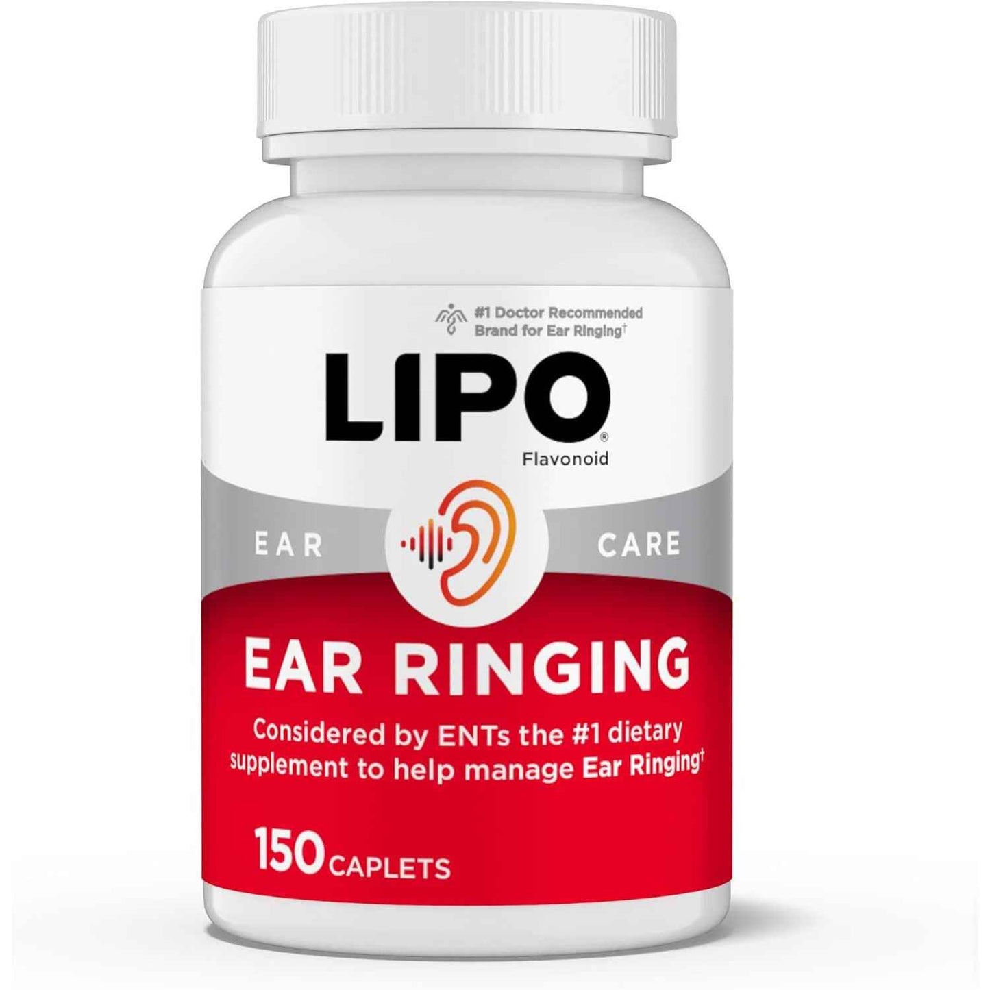 LIPO Ear Ringing Relief Supplement Clinically Studied Lemon Bioflavonoids 150 Caplets