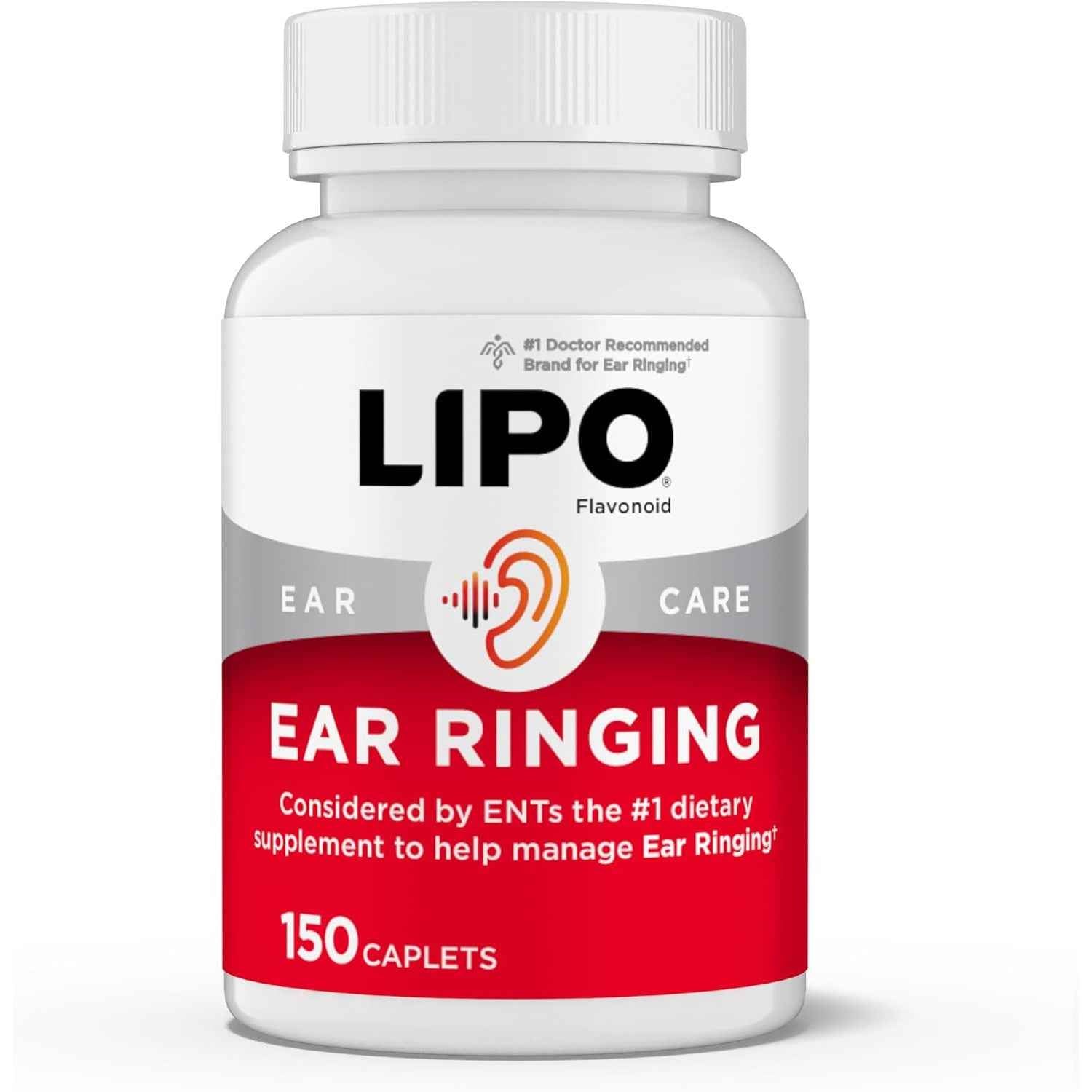 LIPO Ear Ringing Relief Supplement Clinically Studied Lemon Bioflavonoids 150 Caplets
