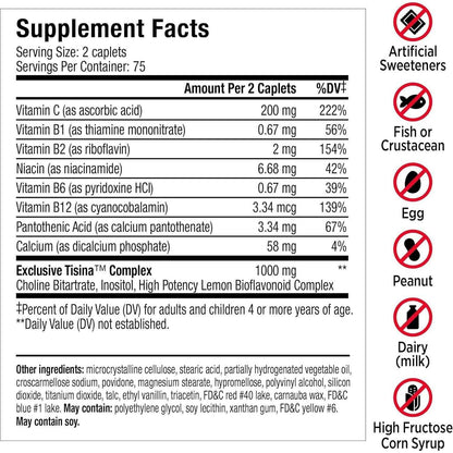LIPO Ear Ringing Relief Supplement Clinically Studied Lemon Bioflavonoids 150 Caplets