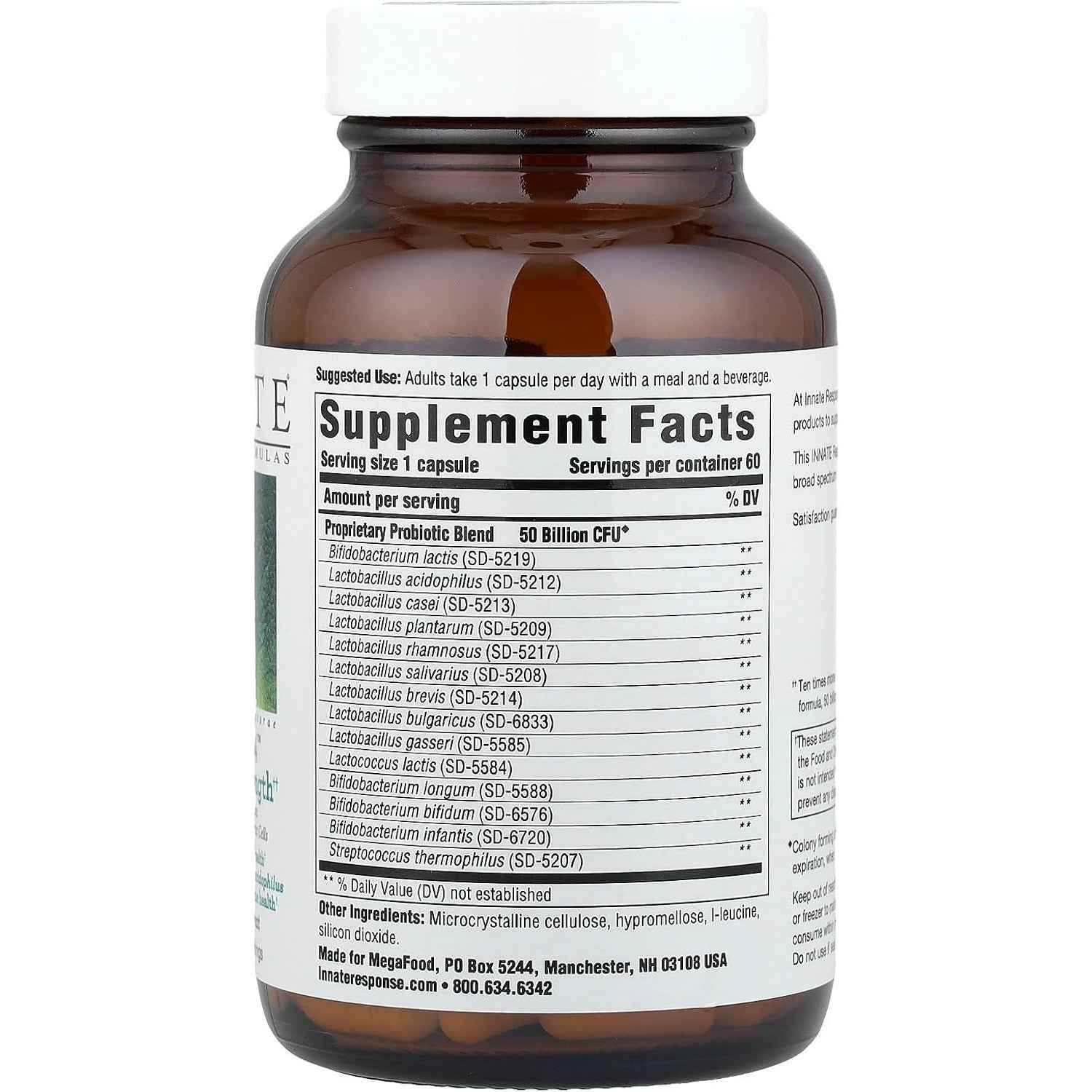 INNATE Response Formulas Flora 50-14 Clinical Strength Probiotic Supplement 60 Capsules