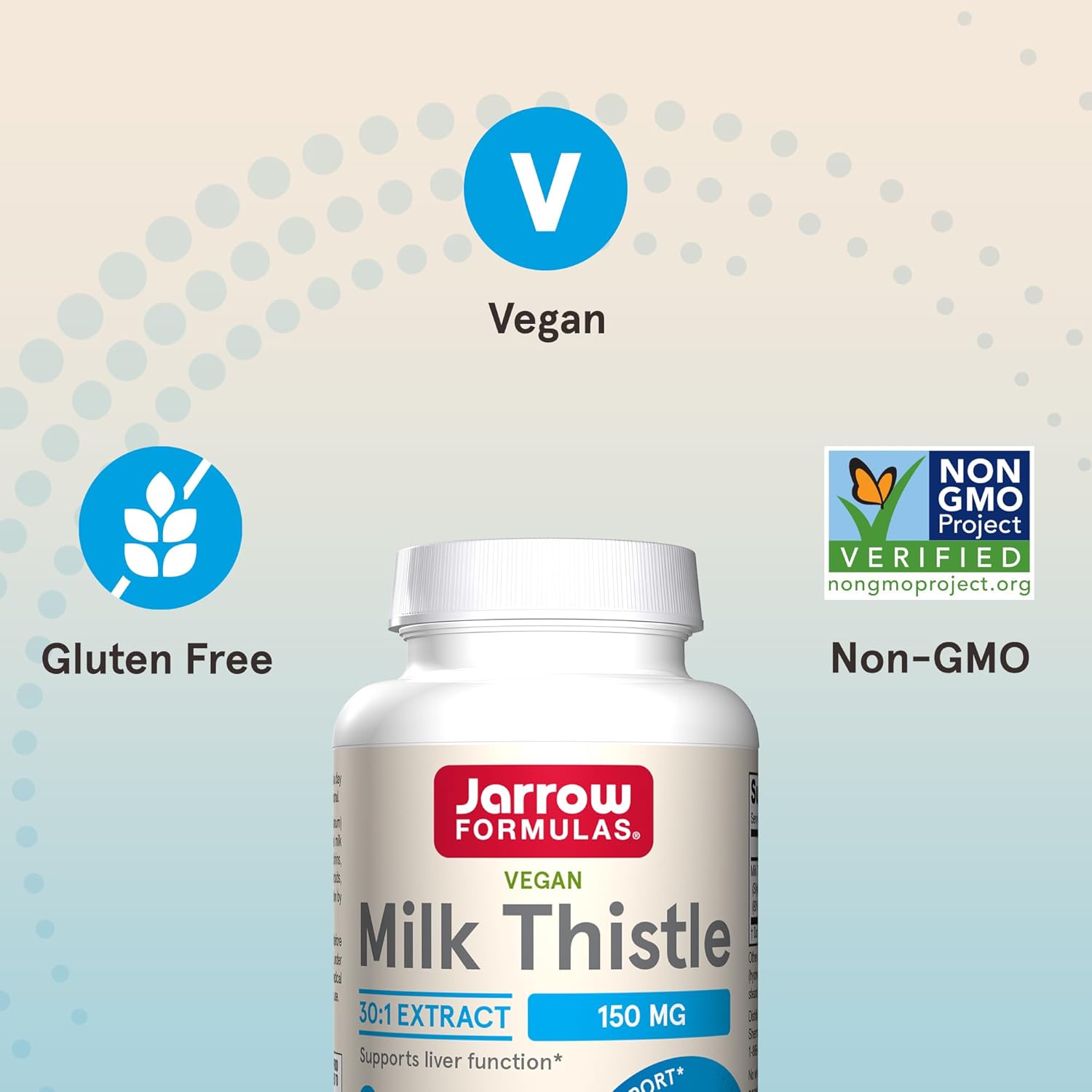 Jarrow Formulas Milk Thistle Supplement 150 mg. 30:1 Extract, 80% Flavonoids, 200 Capsules