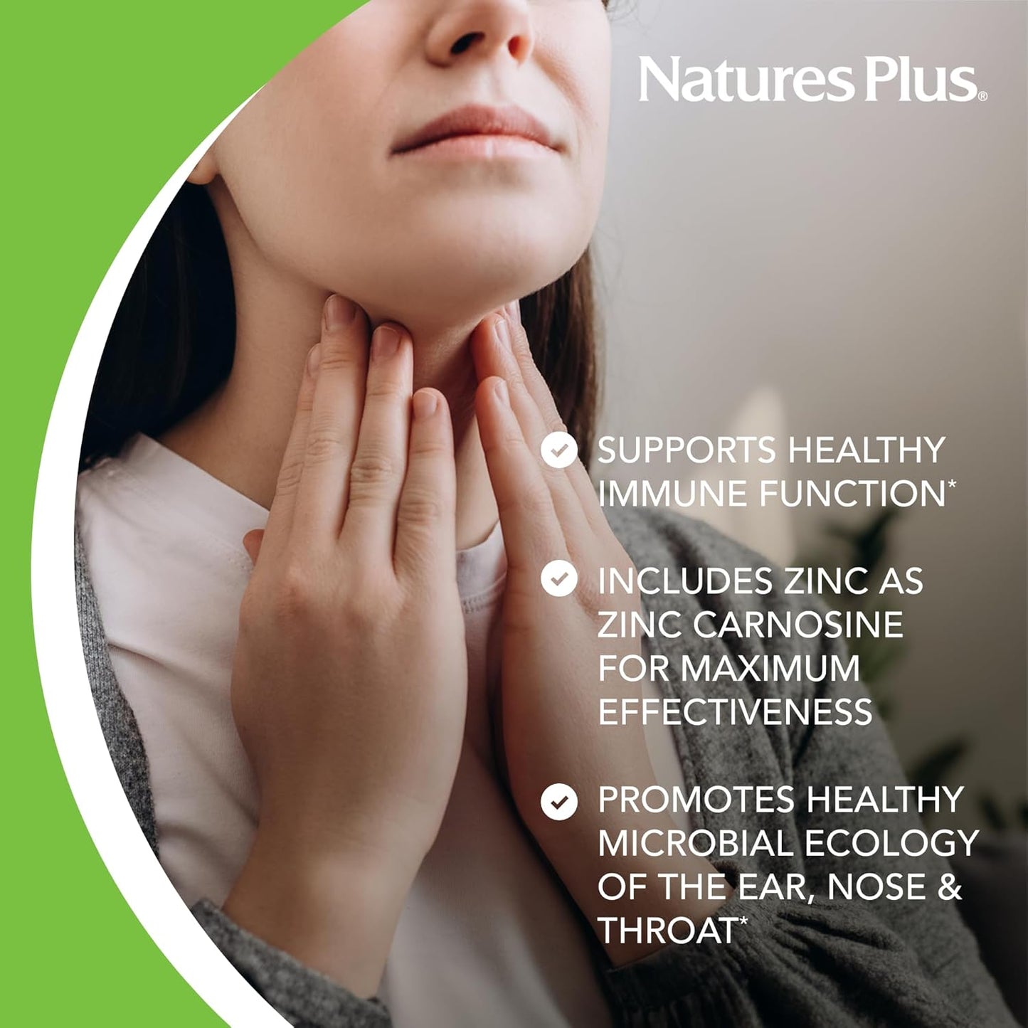 NaturesPlus Adult's Ear Nose Throat Lozenges K12 Probiotics 60 Lozenges Cherry Berry
