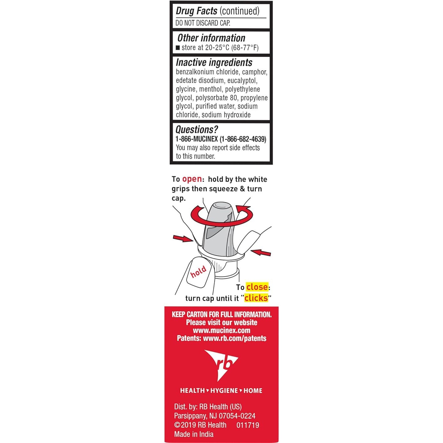 Mucinex Sinus-Max Nasal Spray Decongestant 12-Hour Clear & Cool 0.75 fl oz
