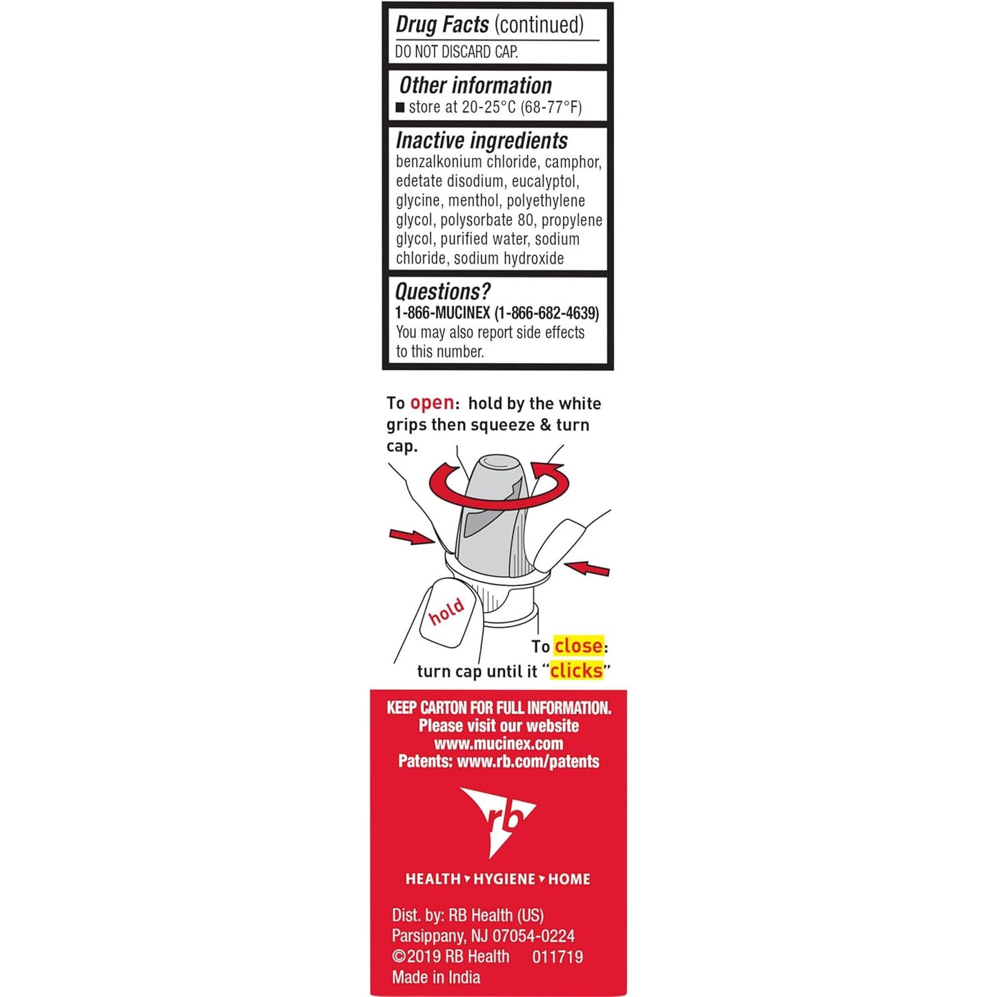 Mucinex Sinus-Max Nasal Spray Decongestant 12-Hour Clear & Cool 0.75 fl oz
