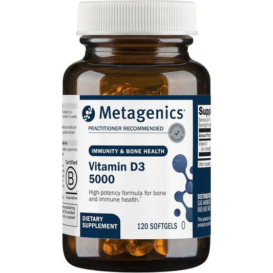 Metagenics Vitamin D3 5000 IU Supplement Softgels 120 Count