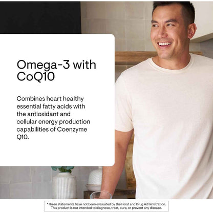 THORNE Omega-3 with CoQ10 Fish Oil Supplement 90 Softgels