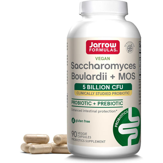 Jarrow Formulas Saccharomyces Boulardii + MOS Probiotic Capsules 5 Billion CFU