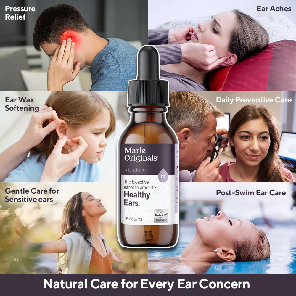 Marie Originals Mullein Garlic Oil Ear Drops for Adults Kids Pets 1oz