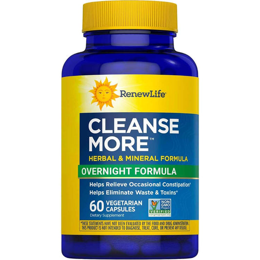 Renew Life Cleanse More Herbal Formula with Magnesium, 60 Count