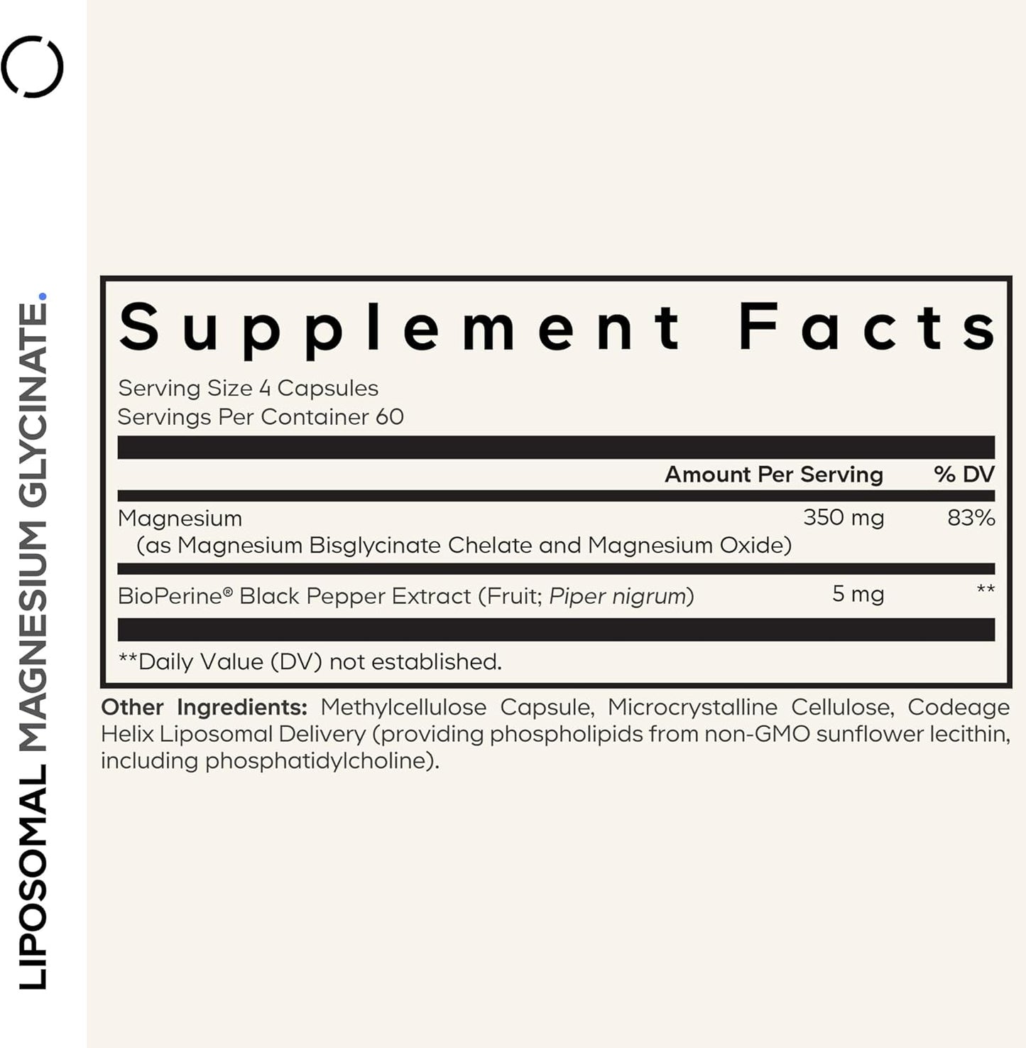 Codeage Liposomal Magnesium Glycinate Supplement 240 Count