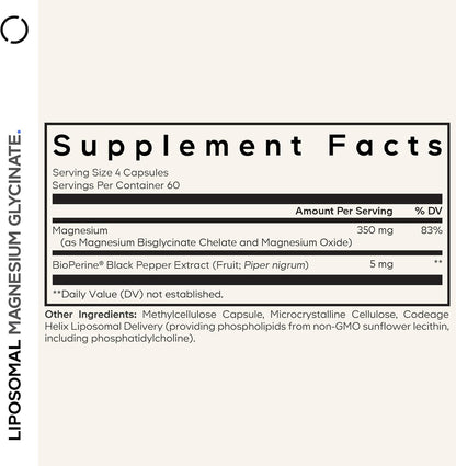 Codeage Liposomal Magnesium Glycinate Supplement 240 Count