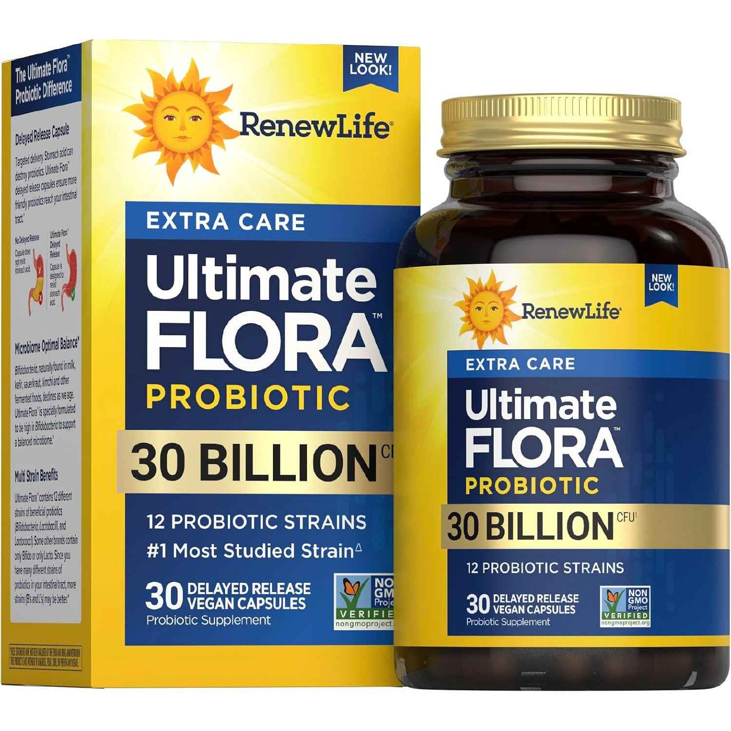Renew Life Extra Care Digestive Probiotic Capsules 30 Billion CFU 30 Count