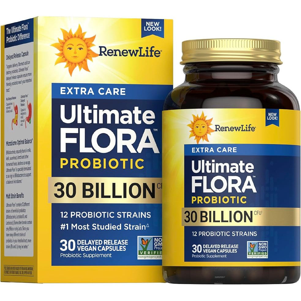 Renew Life Extra Care Digestive Probiotic Capsules 30 Billion CFU 30 Count