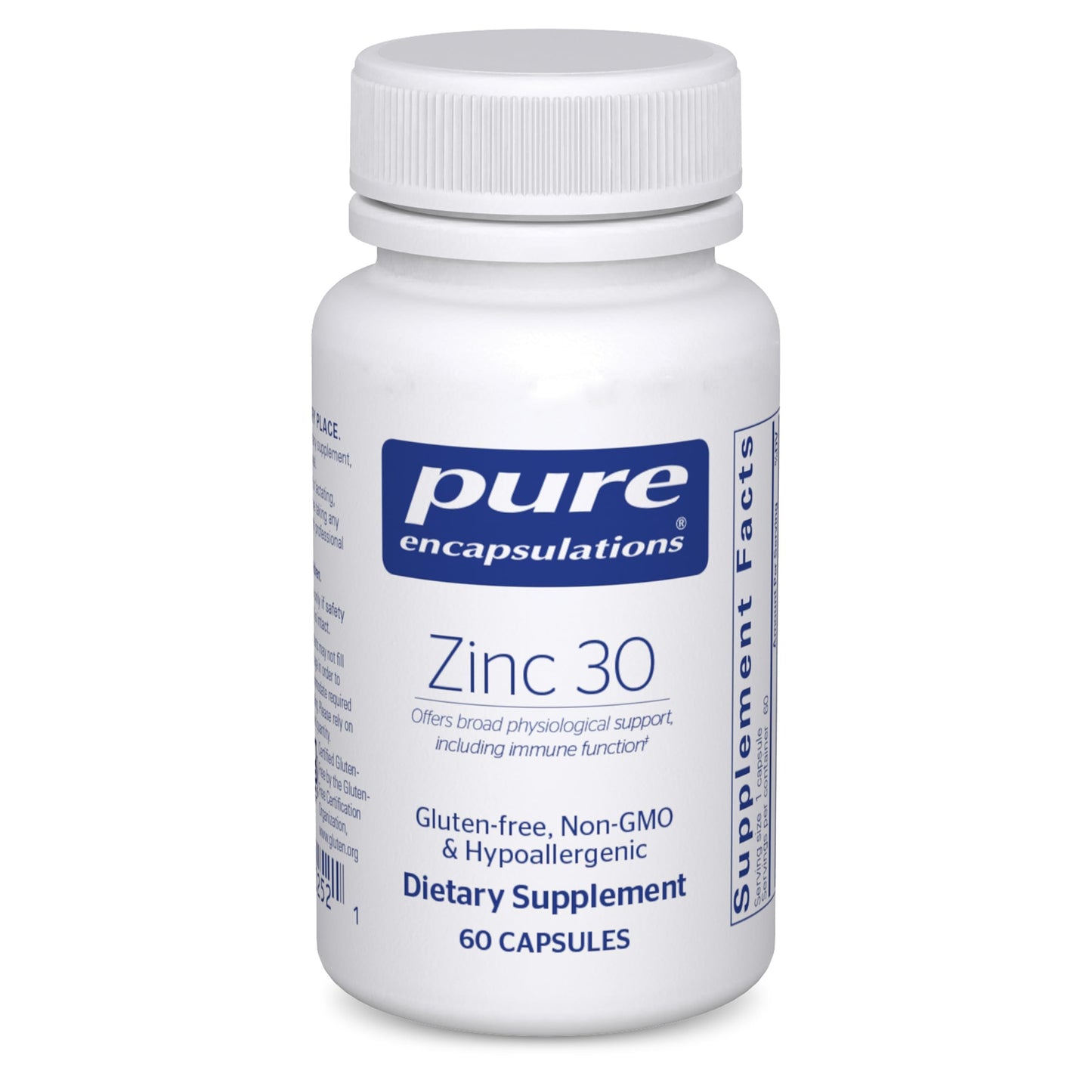 Pure Encapsulations Zinc 30 mg - for Immune System Support, Growth and - 60 Capsules