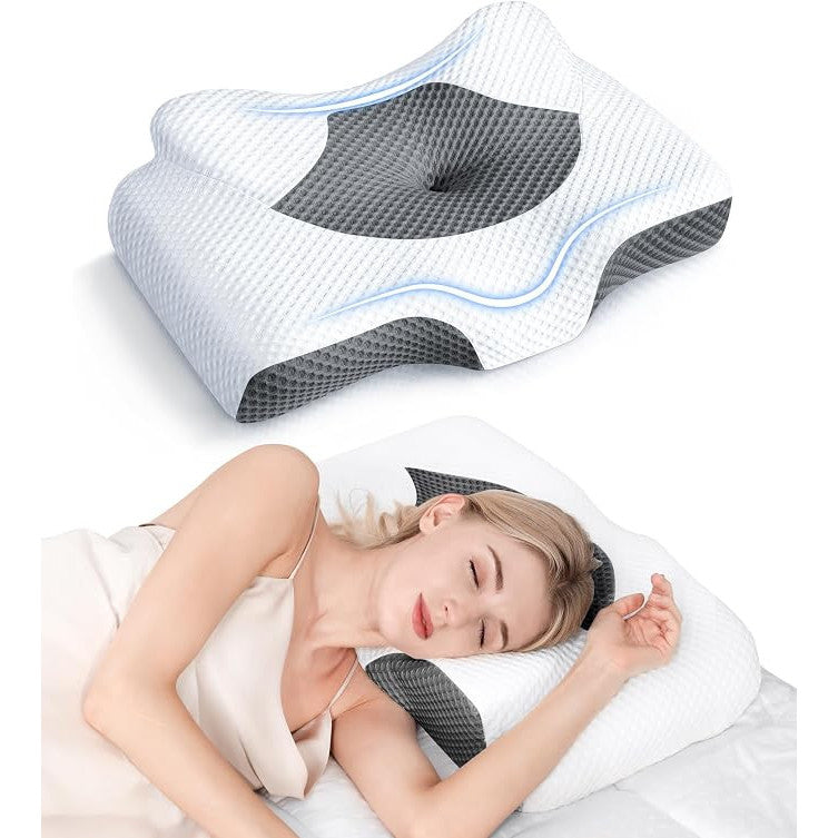 Osteo Cervical Pillow Neck Pain Relief Adjustable Memory Foam Cooling Case