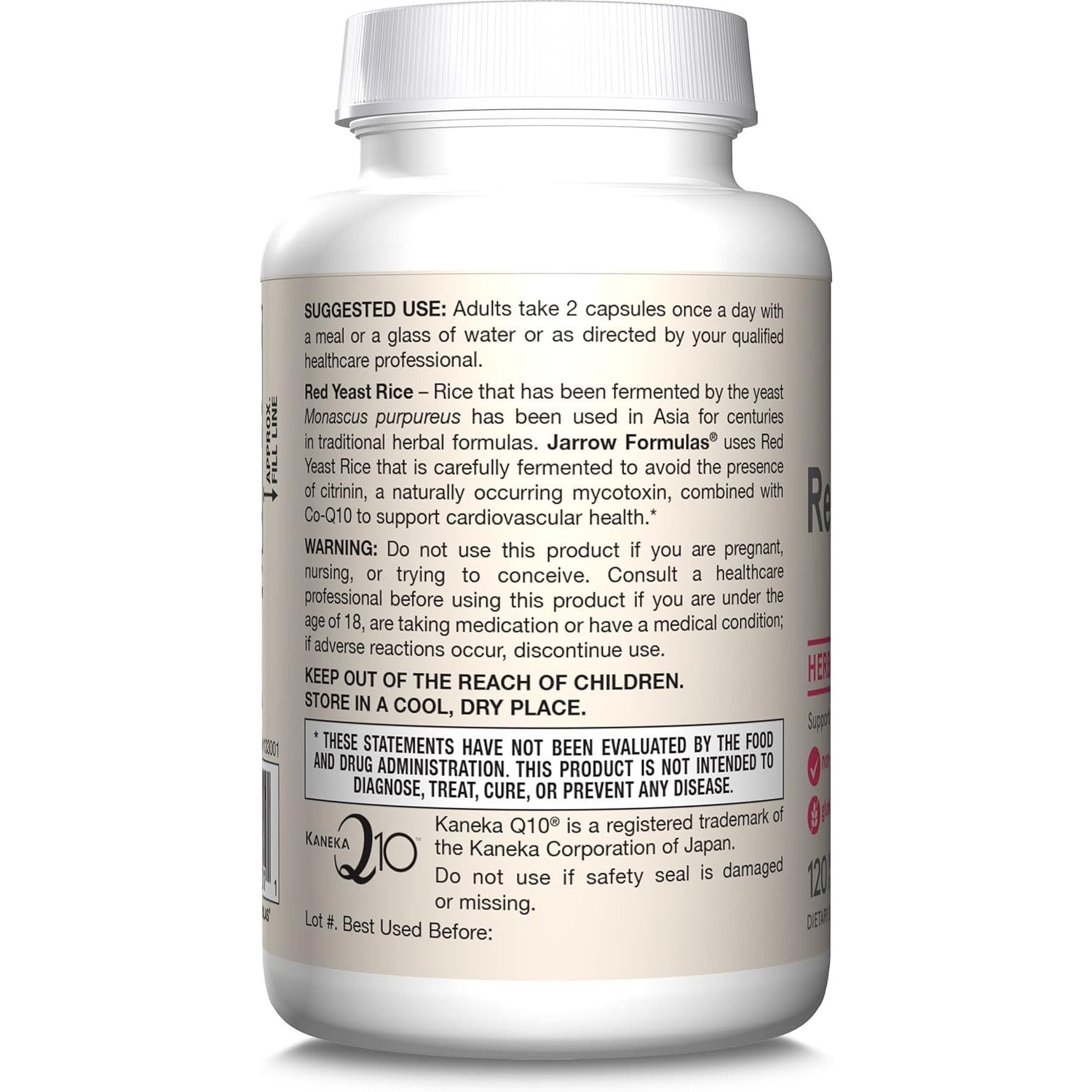 Jarrow Formulas Red Yeast Rice 1200 mg and CoQ10 100 mg Veggie Caps