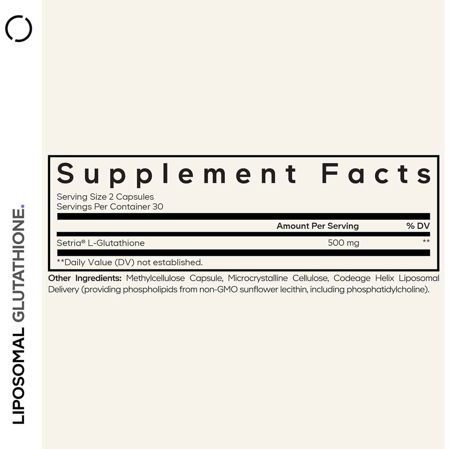 Codeage Liposomal Glutathione Supplement - Pure Reduced Setria L-Glutathione, Liposomal Delivery, Phospholipid Complex - Encapsulated Glutathione Powder Pills - Vegan, Non-GMO - 60 Capsules