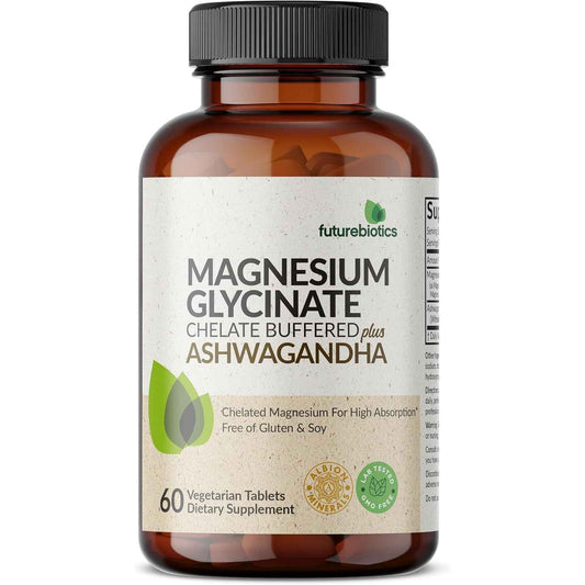 Futurebiotics Magnesium Glycinate + Ashwagandha, 60 Tablets