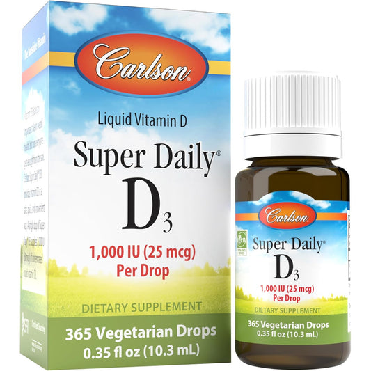 Carlson Super Daily D3 Vitamin D Liquid Drops 1000 IU 0.35 oz
