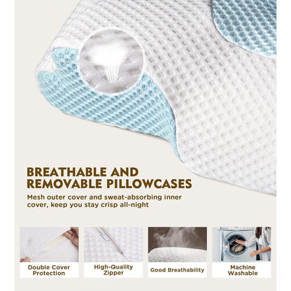 Osteo Cervical Pillow for Neck Pain Relief, Hollow Design Memory Foam with Cooling Case