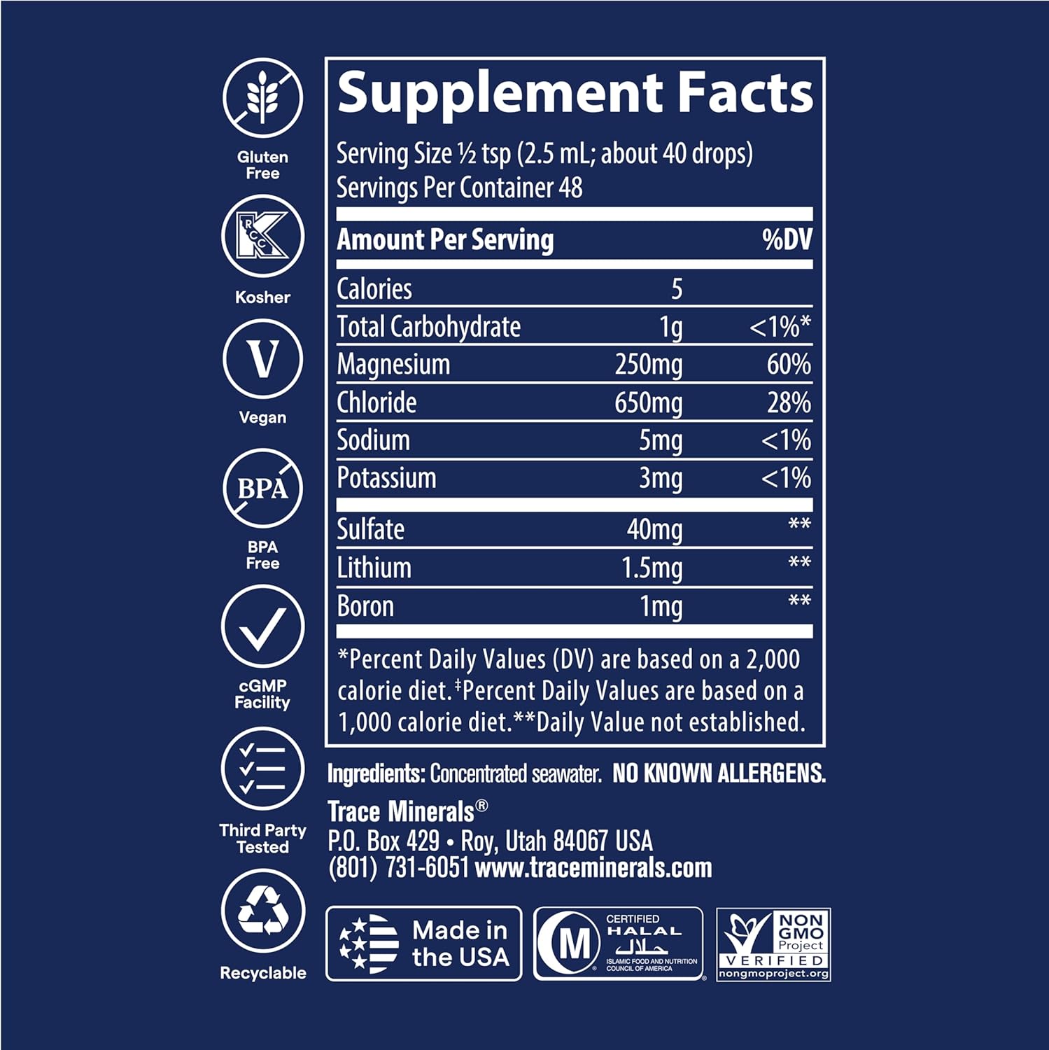 Trace Minerals ConcenTrace Trace Mineral Drops 70+ Ionic Minerals 4 fl oz