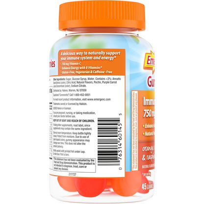 Emergen-C Vitamin C 750mg Immune Support Gummies, Mixed Fruit, 45 Gummies