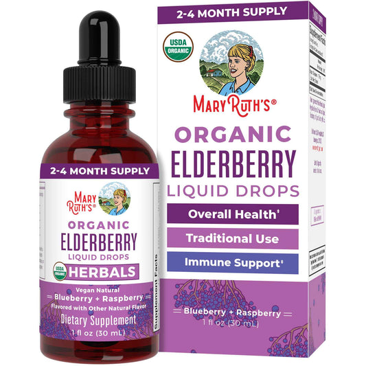 MARYRUTH'S Elderberry Liquid Drops for Adults & Kids, Immune Support - 1 Fl Oz