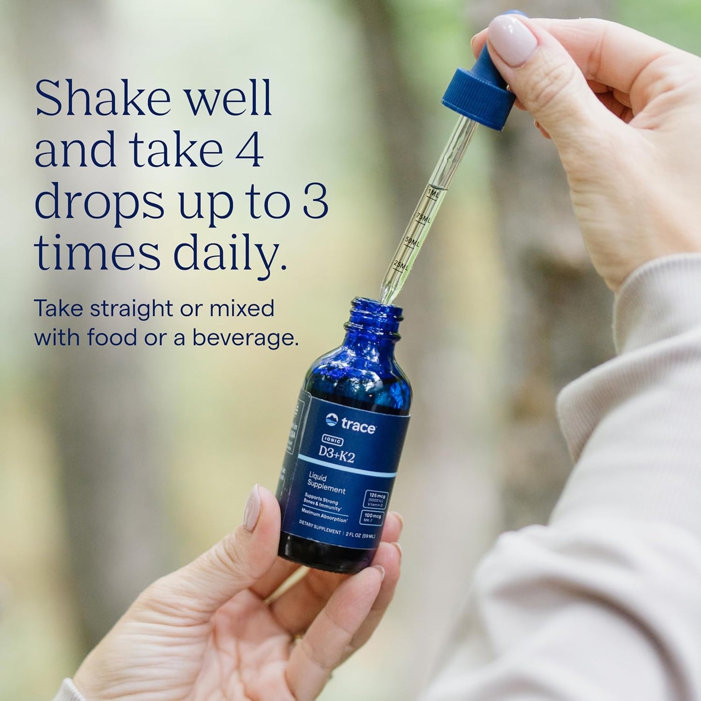 Trace Minerals Liquid Ionic Vitamin D3 + K2 Concentrated Supplement 2 fl. oz