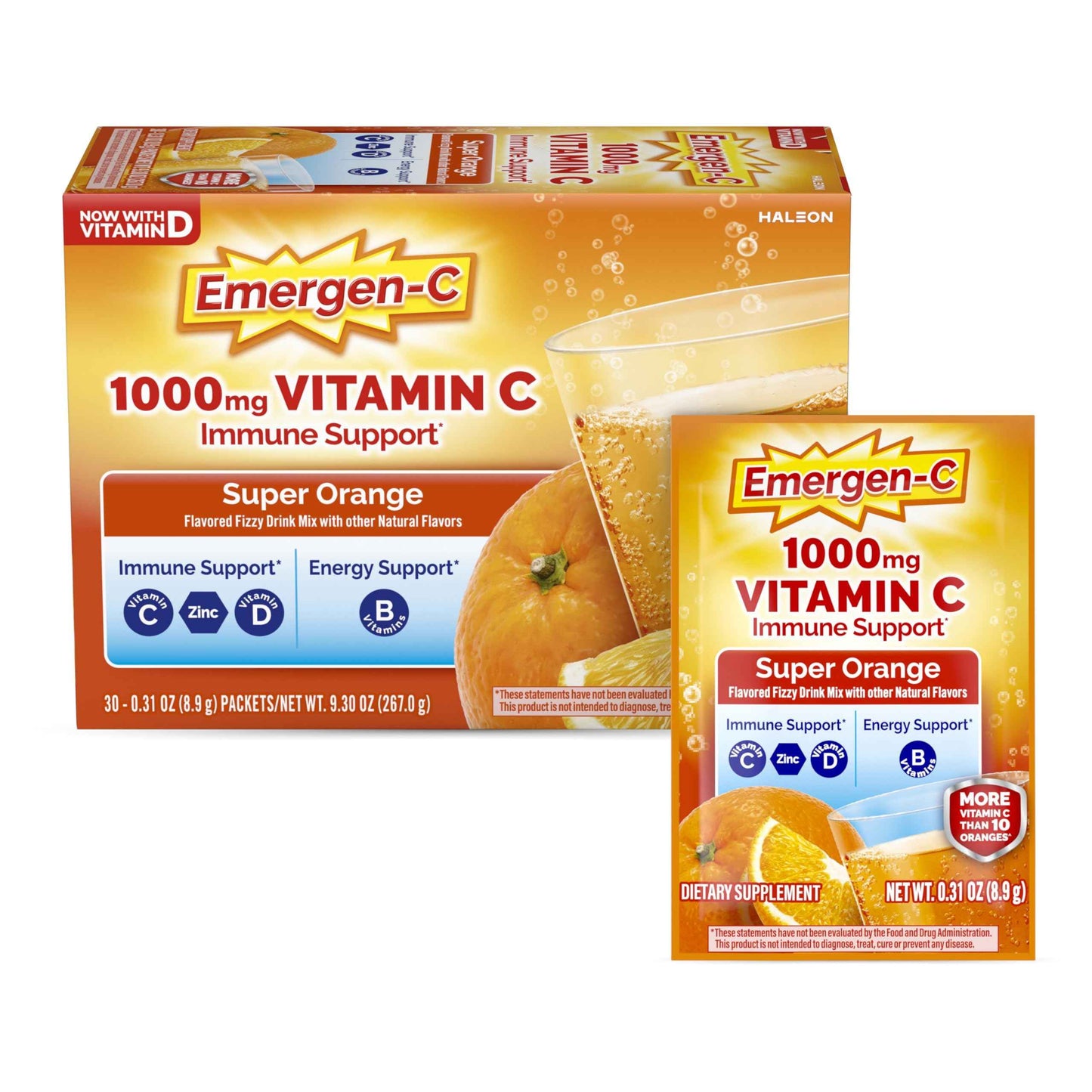 Emergen-C 1000mg Vitamin C Powder for Daily Immune Support Caffeine Free - 30 Ct