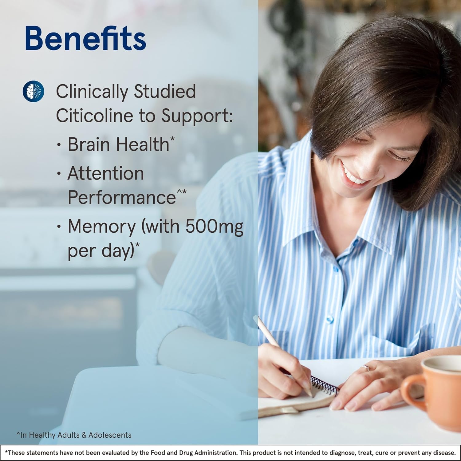 Jarrow Formulas Citicoline CDP 250mg Brain Health Supplement 120 Capsules