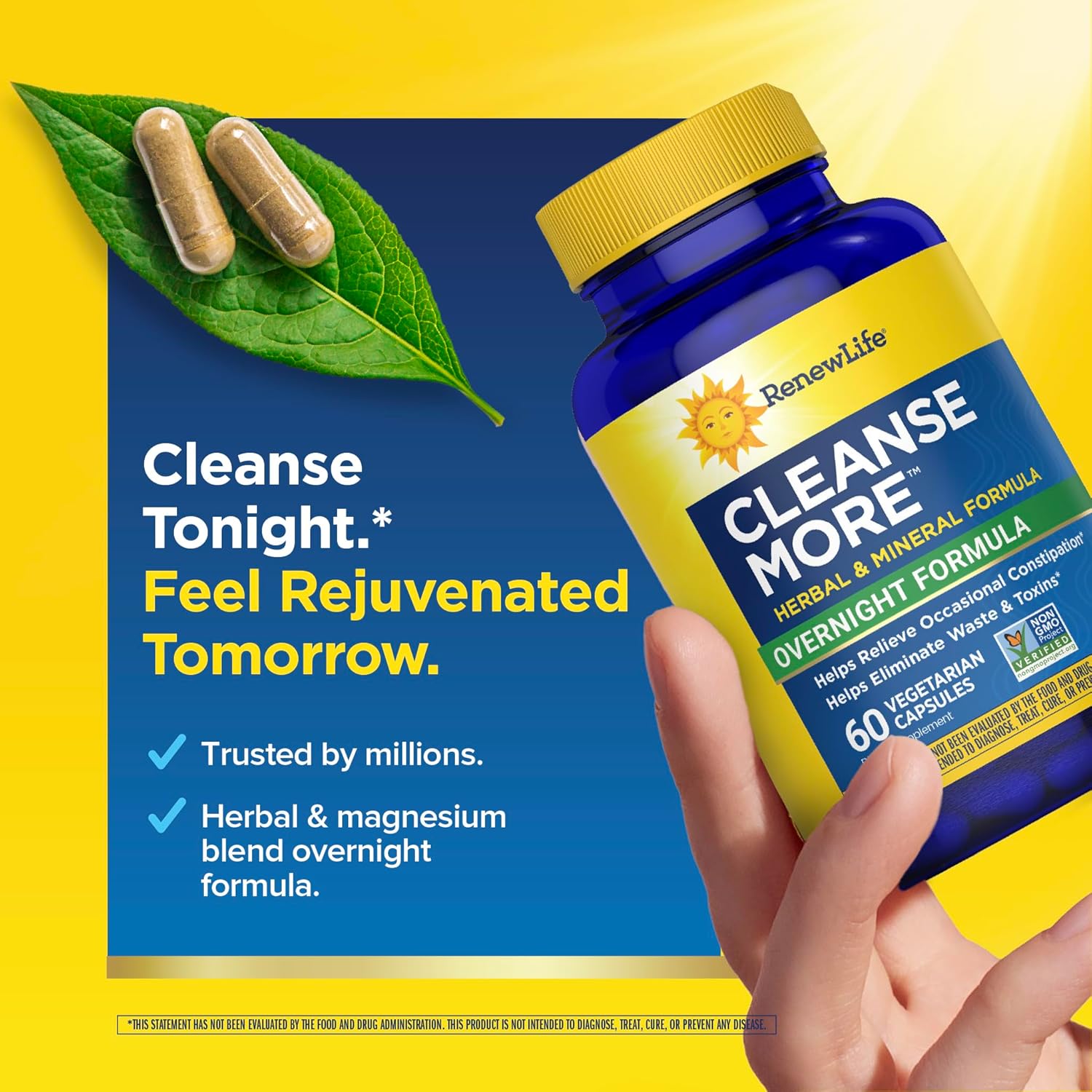 Renew Life Cleanse More Herbal Formula with Magnesium, 60 Count