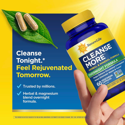 Renew Life Cleanse More Herbal Formula with Magnesium, 60 Count