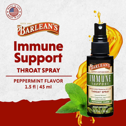 Barlean's Olive Leaf Complex Throat Spray Immune Support Supplement