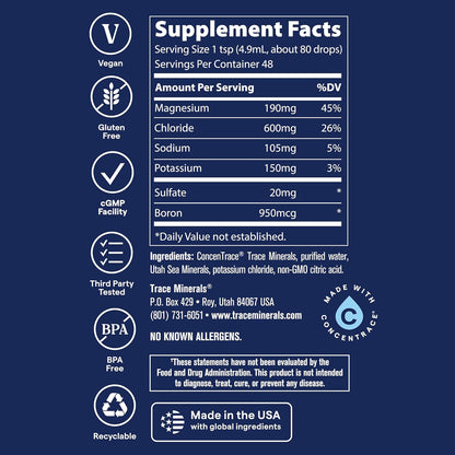 Trace Minerals 40,000 Volts Liquid Electrolyte Concentrate Ionic Minerals 8oz