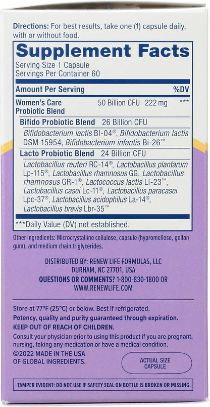Renew Life Ultimate Flora Vaginal Probiotic 50 Billion 60 Count
