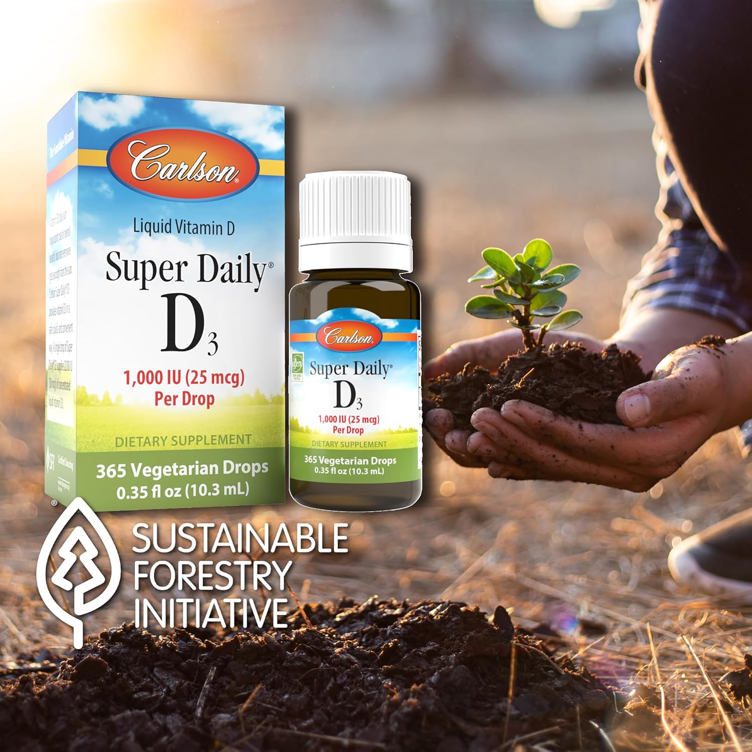 Carlson Super Daily D3 Vitamin D Liquid Drops 1000 IU 0.35 oz
