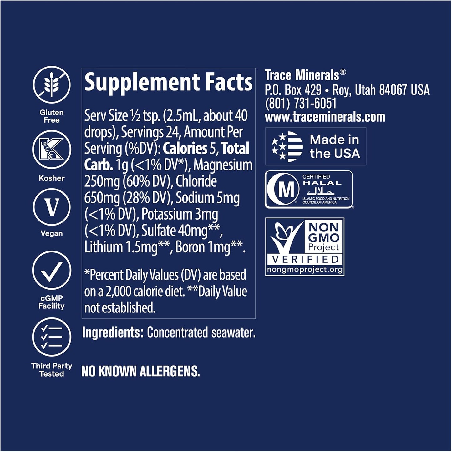 Trace Minerals Concentrace Ionic Trace Mineral Drops 2 Fl Oz
