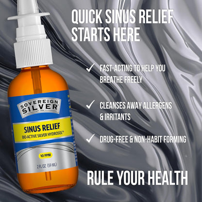 Sovereign Silver Sinus Relief Nasal Spray 10 PPM 2 Fl Oz