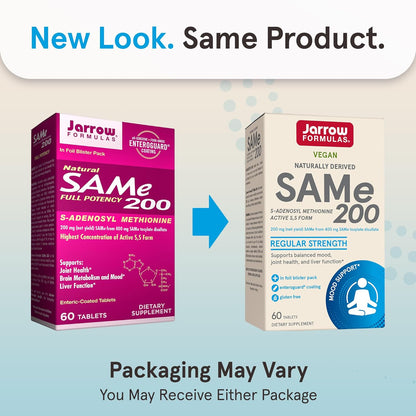 Jarrow Formulas SAMe 200 mg Dietary Supplement 60 Tablets