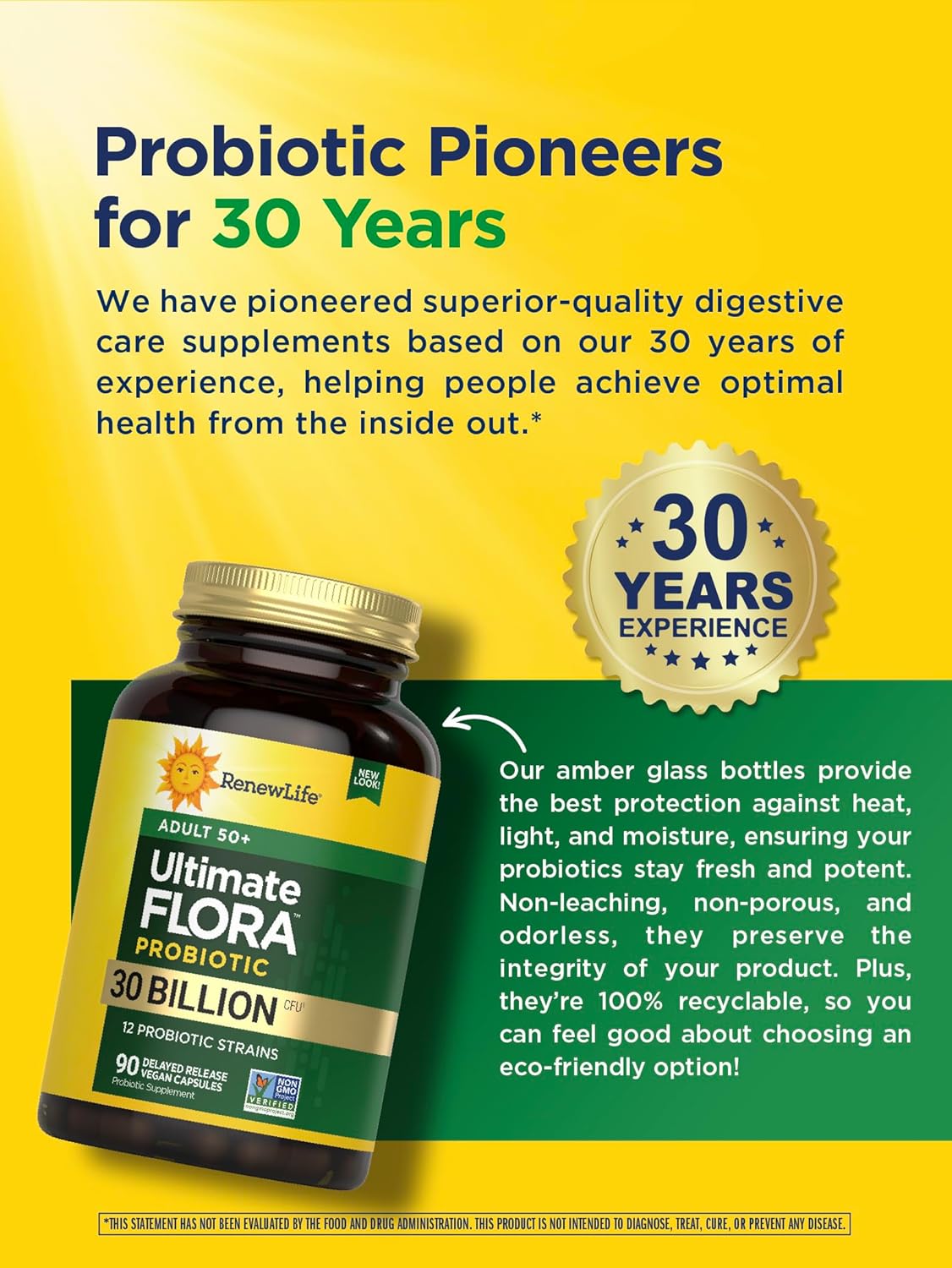 Renew Life Probiotic Adult 50 Plus Capsules 30 Billion CFU 90 Count