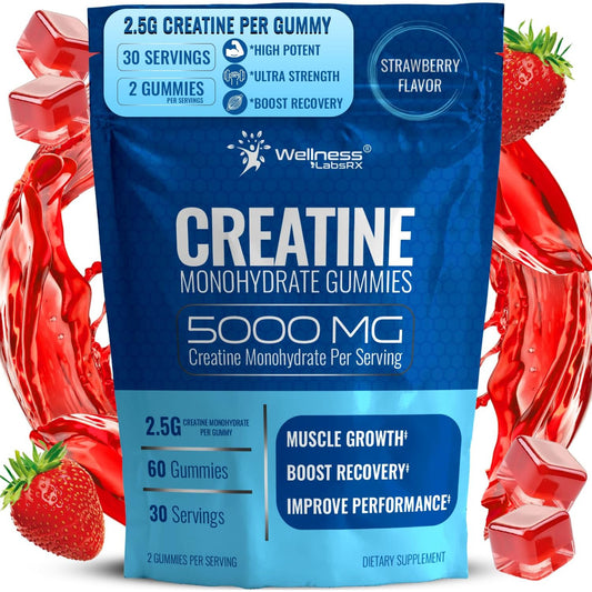 Creatine Gummies for Women & Men 5g Creatine Monohydrate Muscle Strength and Recovery Support 30 Servings