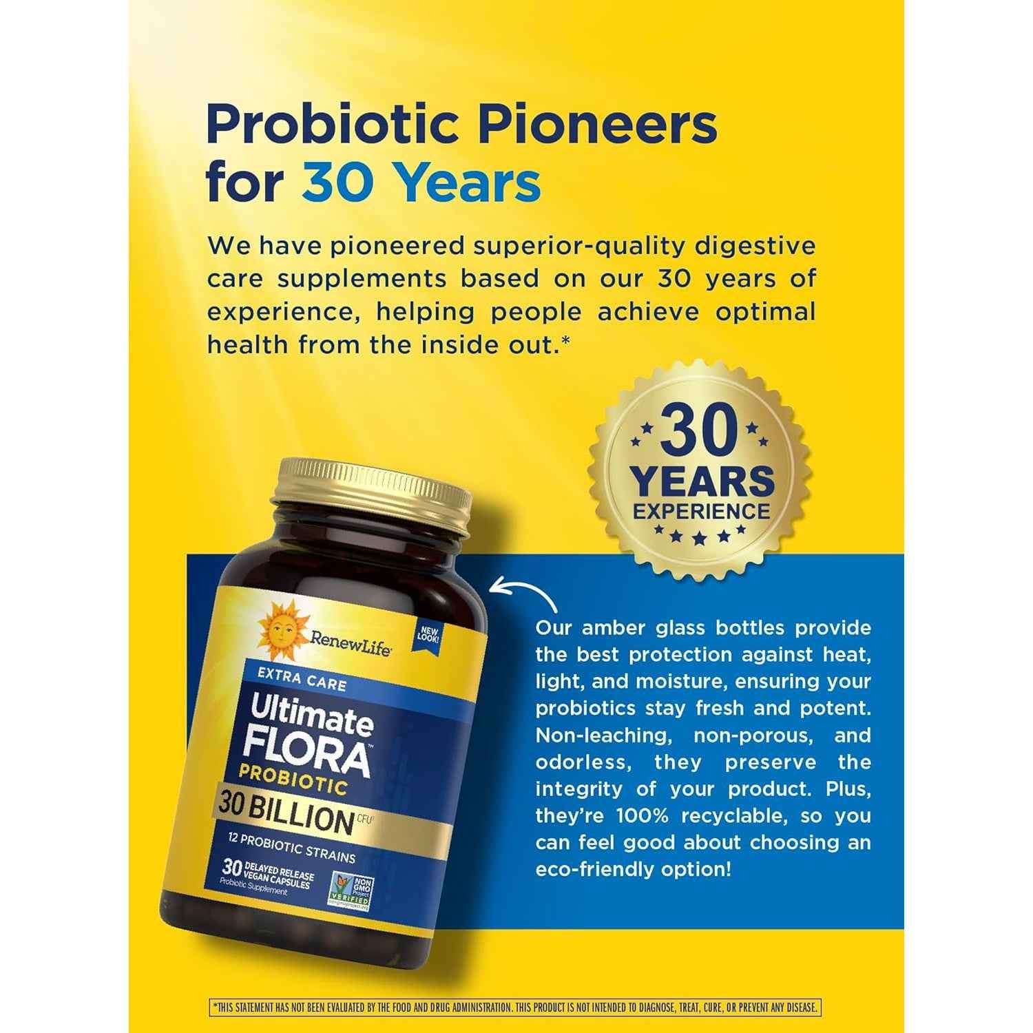 Renew Life Extra Care Digestive Probiotic Capsules 30 Billion CFU 30 Count