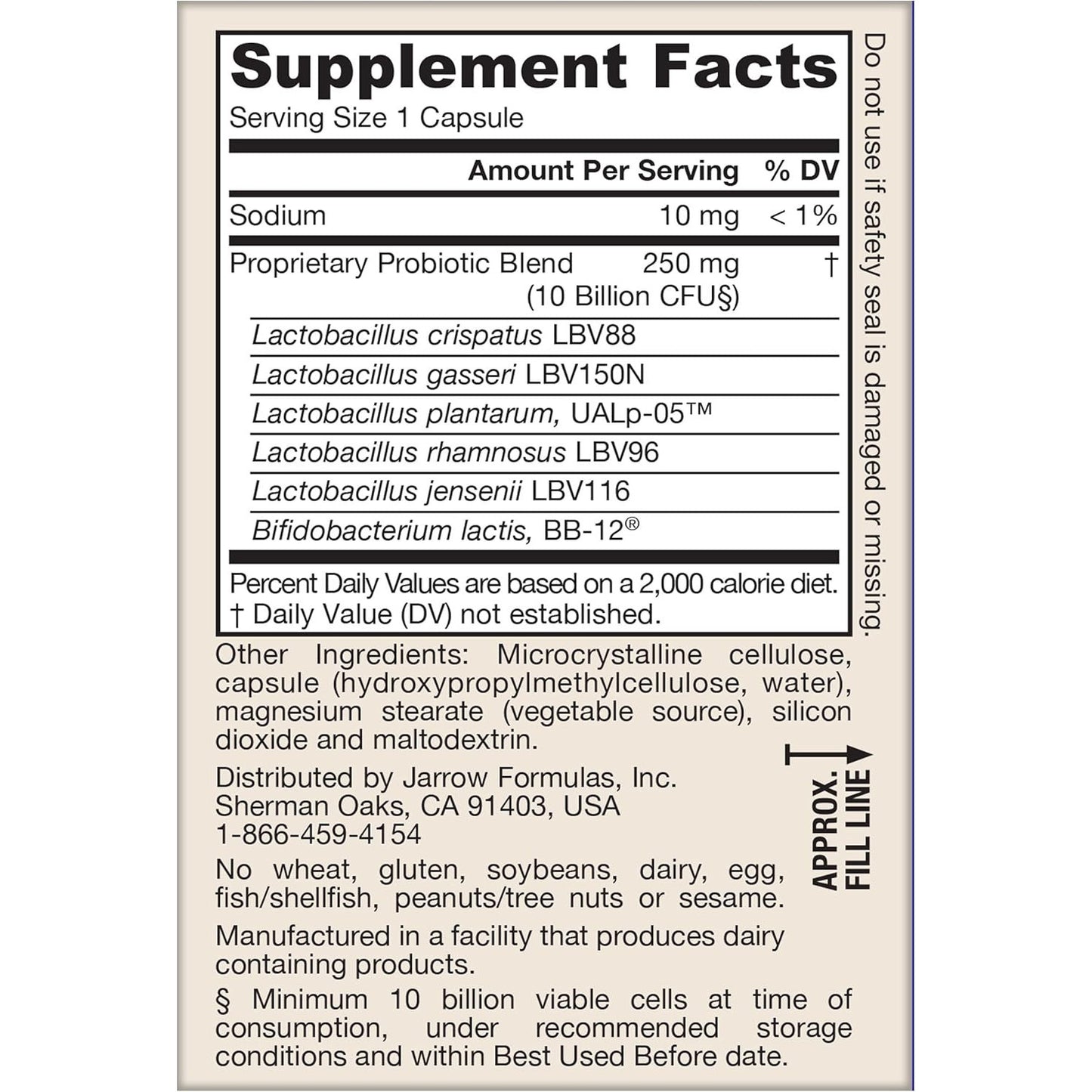Jarrow Formulas Fem-Dophilus Advanced Probiotics 10 Billion CFU 30 Capsules