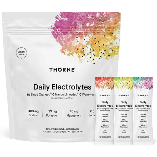 Thorne Daily Electrolytes Powder Drink Mix NSF 30 Stick Packs