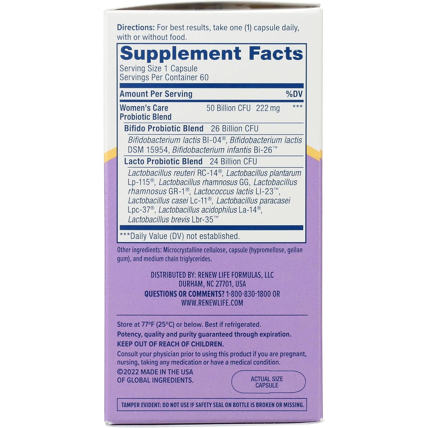 Renew Life Ultimate Flora Vaginal Probiotic 50 Billion 60 Count