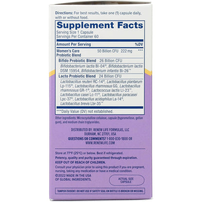 Renew Life Ultimate Flora Vaginal Probiotic 50 Billion 60 Count
